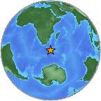Earthquake location 46.392°S, 33.794°E